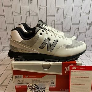 New Balance 574 Golf Shoes Spikeless White Black Silver Waterproof 10.5